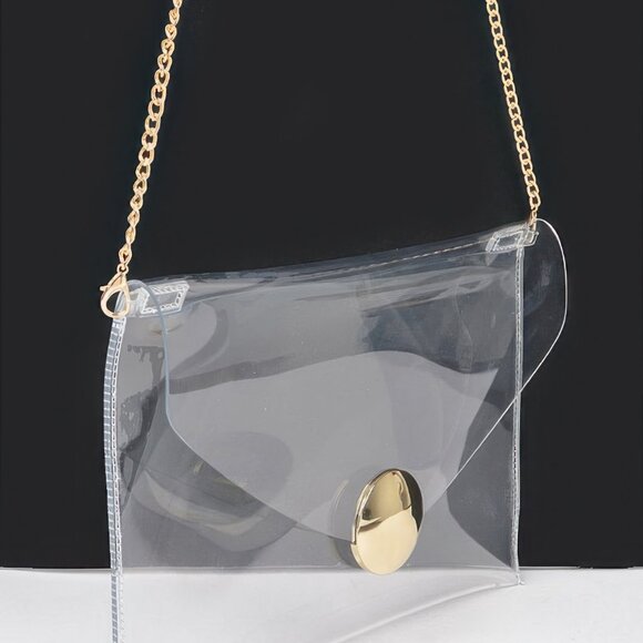 Transparent Metal Buckle Clutch